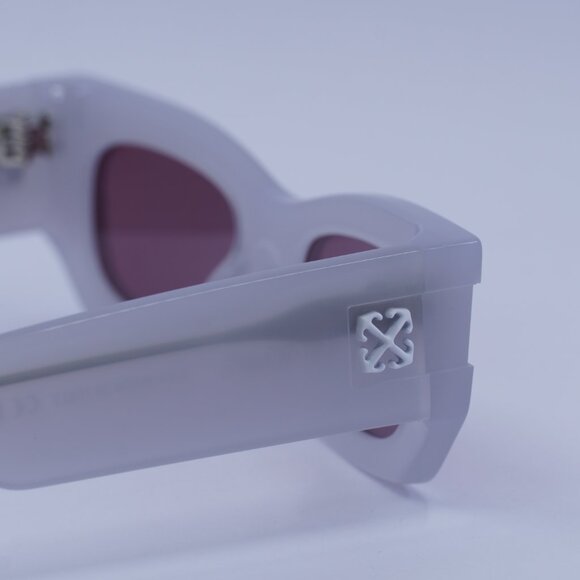 Off-White OERI147 BELLEVILLE 0928 Sunglasses Grey Cat Eye Frame, Burgundy Lenses - Picture 10 of 11